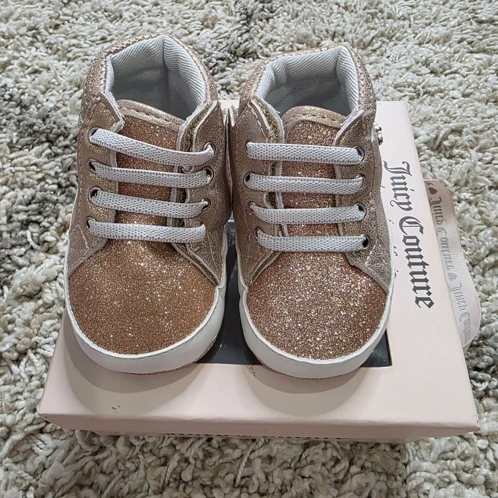 Juicy Couture Kids Shimmering Gold Sneakers